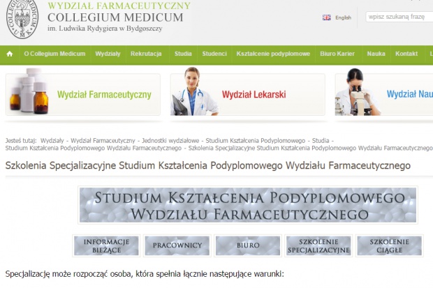 Collegium Medicum w Bydgoszczy wykształci specjalistów z farmacji aptecznej