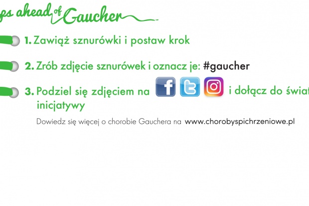 Zielone sznurówki to symbol tej choroby Zielony krok wsparcia dla osób zmagających się z chorobą Gauchera