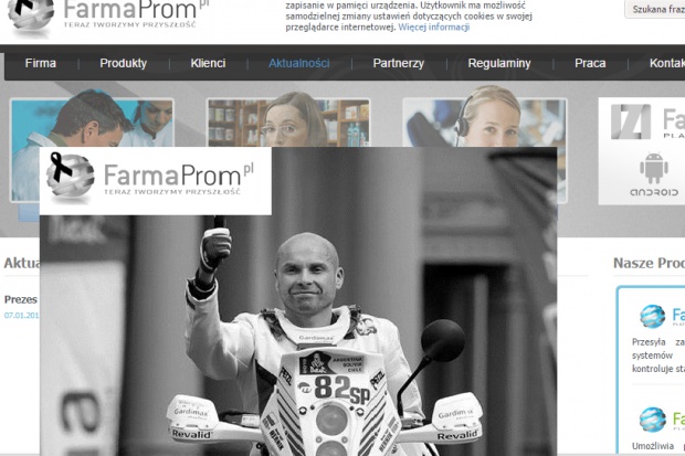 Michał Hernik prezes FarmaProm (źródło: FarmaProm) Rajd Dakar zabrał Michała Hernika, prezesa FarmaProm