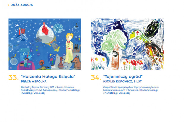 To dwa z wielu innych obrazów wystawionych na licytację (fot. Fundacja Urtica Dzieciom) Licytuj marzenia: aukcja obrazów dzieci - pacjentów onkologicznych