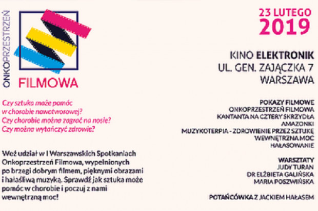Czy sztuka może pomóc w chorobie nowotworowej? Czy chorobie można zagrać na nosie? Czy można wytańczyć sobie zdrowie? (fot. onkoprzestrzeń) I Warszawskie Spotkania Onkoprzestrzeń Filmowa