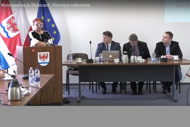 Szefowa słubickiego sanepidu obrazowo opisuje pierwszy potwierdzony przypadek zakażenia koronawirusem oraz jakie środki zapobiegawcze należy przedsięwziąć (fot. YT) Nie całujcie się z nikim, kto wykazuje objawy infekcyjne i nie jest mężem