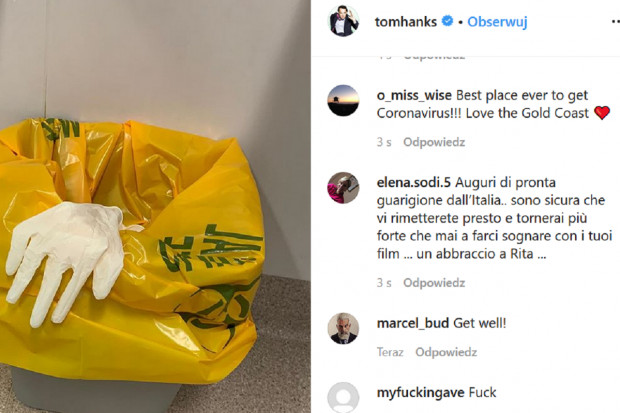 Aktor poinformował, że on i jego żona mają COVID-19 (fot. Instagram) Tom Hanks zarażony koronawirusem