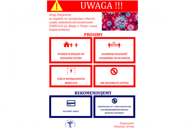 OIA w Katowice przekazuje plakat informacyjny dla pacjentów (Fot. Archiwum) Plakat informacyjny do zawieszenia w aptekach