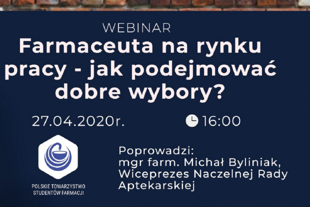 Spotkanie poprowadzi wiceprezes Naczelnej Rady Aptekarskiej oraz prezes Okręgowej Rady Aptekarskiej w Warszawie, mgr farm. Michał Byliniak (fot. archiwum) Webinar: farmaceuta na rynku pracy