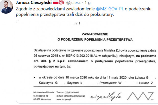 MZ: spłynęły już raporty dotyczące testów antygenowych. - Będziemy je reklamowali u producenta tak samo, dlatego że niestety nie spełniały norm (fot. archiwum) MZ: do prokuratury poszło zawiadomienie ws. maseczek. Kolejne będą testy