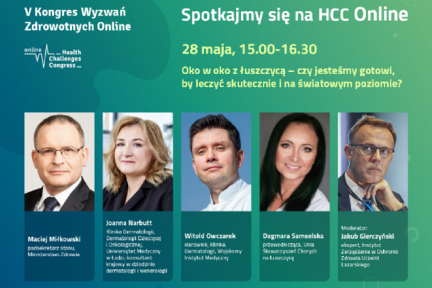 Kolejna sesja w ramach V Kongresu Wyzwań Zdrowotnych Online (fot. PTWP) HCC Online: oko w oko z łuszczycą