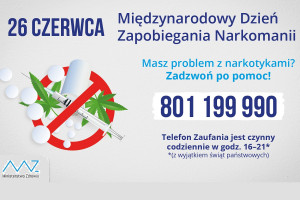 Obchody wydarzenia mają na celu zwrócenie uwagi na problem używania narkotyków i leków w celu odurzania się (fot. MZ) 26 czerwca: Międzynarodowy Dzień Zapobiegania Narkomanii