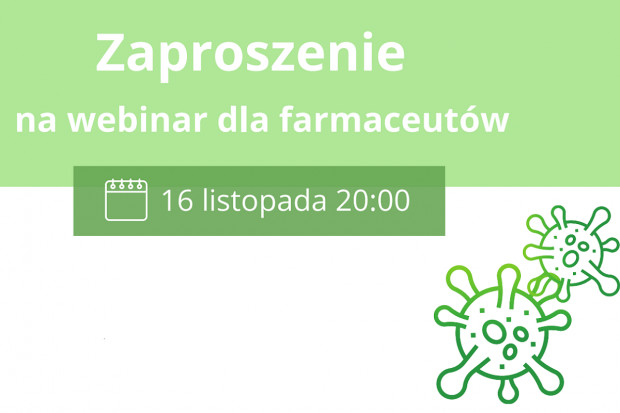 Zaproszenie na webinar (fot. screen) Webinar: będzie m.in. o szczepieniach w aptekach